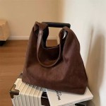 Retro frosted large bag, spacious shoulder bag, sophisticated work/commuting tote bag